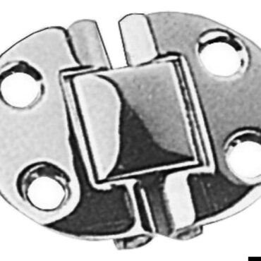 Iin acciaio inox lucidate a specchio, completamente a filo per ribaltine tavoli. Munite di blocchetto centrale microfuso.