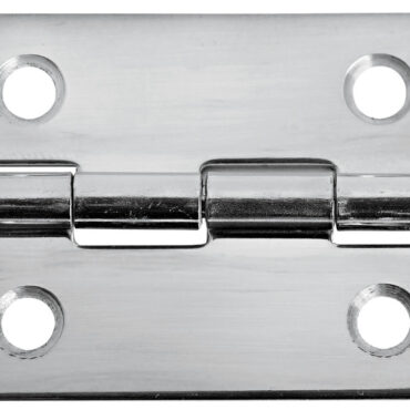 Cerniere rettangolari in acciaio inox lucidate a specchio.