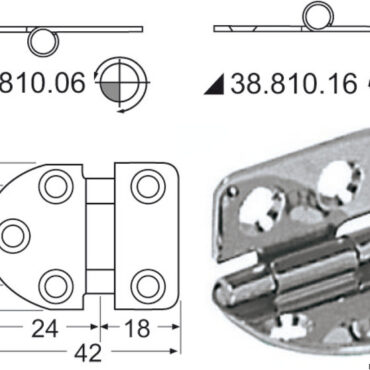 In acciaio inox, lucidate a specchio, con smorzamento delle vibrazioni tramite asse centrale frenato.
