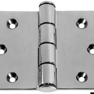 In acciaio inox AISI 316 lucidato a specchio. Grande robustezza. Inserti anti-frizione in nylon nel nodo.