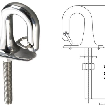 E’ stato creato come aggancio della corda di traino sci sui canotti o su piccoli scafi. E’ molto robusto e funzionale.