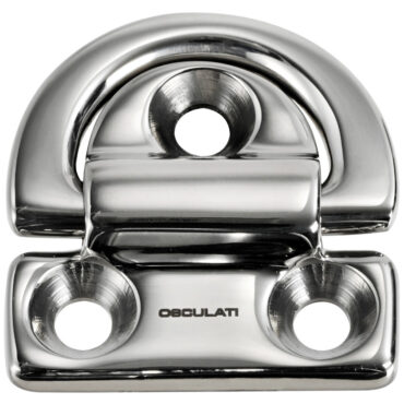 Pad-eyes lucidati a specchio, anello “full forge” forgiato per garantire la massima resistenza meccanica. Completo di gomma antivibrante. Confezionato in scatola espositiva riciclabile con dichiarazione di carico di rottura. Foratura con lo stesso interasse di Wichard di pari dimensioni.