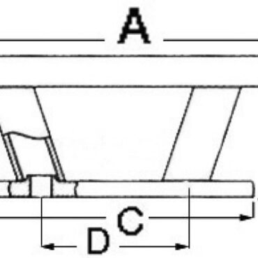 In acciaio inox AISI 316 lucidato a specchio, fissaggio con 2 prigionieri.