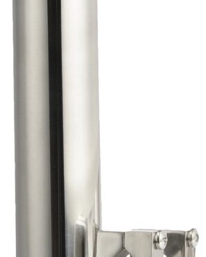 Completamente in acciaio inox AISI 316 lucidato a specchio, con boccola in plastica di protezione.