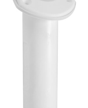 In polipropilene bianco con spina fermacanne sul fondo, flangia 83x105 mm.