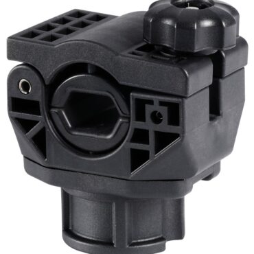 Rotazione orizzontale 360° e verticale 90° con sistema di innesto nella base a scatto.Blocco della canna con ghiera rotante.