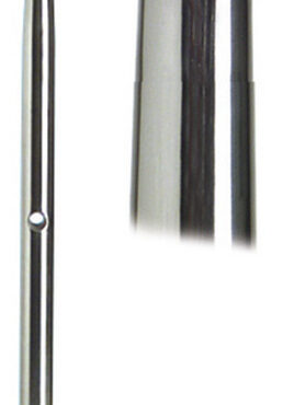 In acciaio inox AISI 316 lucidati a specchio, Ø 25 mm, testina in acciaio inox, foro centrale con tubetto in acciaio inox.