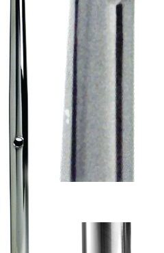 In acciaio inox AISI 316 lucidato a specchio. Si fissa alla base tramite una vite che permette al candeliere di ruotare sulla base per un perfetto allineamento con il trincarino.