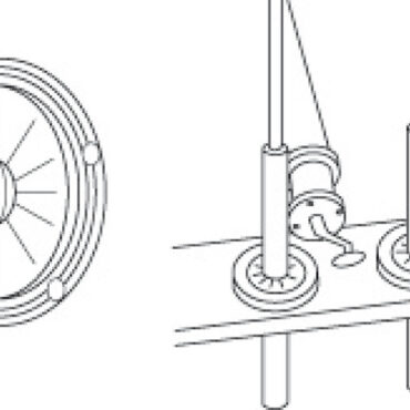 Elastico ad alette mobili da fissare a paratia. Utilizzabile anche come ricettacolo per portacanne. Di colore bianco.