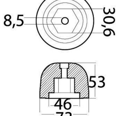 Zinc spare anode orig. ref. 501180