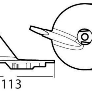 Aluminium fin anode Suzuki DF60/140 with bores