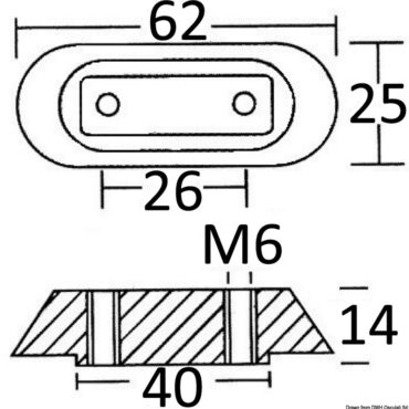 Aluminium plate anode 10/50 HP
