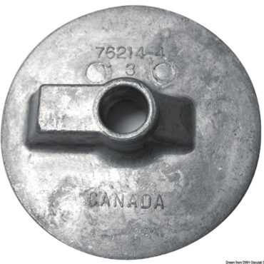 Flat fin magnesium anode for Bravo