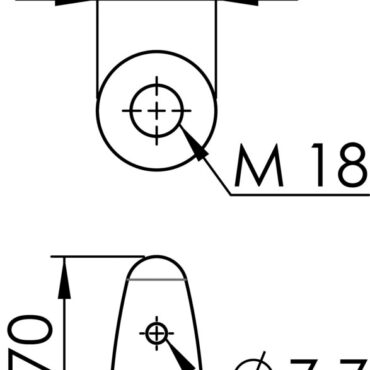 Zinc ogive for propeller Ø 22/25/30 mm