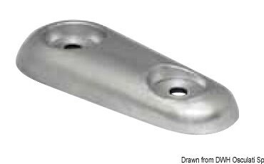 Aluminium oval Vetus type anode 940 g