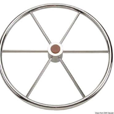 Per barche a vela. Sono privi di svaso, con mozzo centrale (conicità 17-19 mm) ricavato dal pieno inox. Compatibile con Ultraflex, Tx, Teleflex, Mancini ecc.