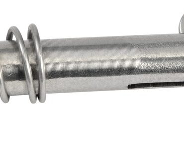 In acciaio inox, per cavallotto reggicapottine con linguetta pieghevole a molla.