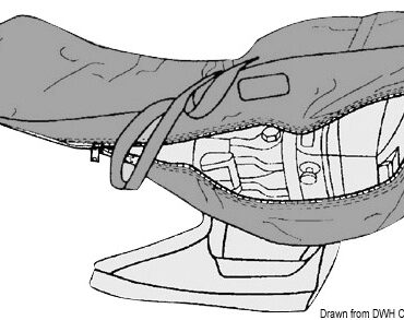 Fabbricato in pesante tessuto di poliestere, é rivestito all’interno con materiale imbottito antiurto resistente ad olio e carburante. Chiusura lampo perimetrale in nylon. Cinghie regolabili per trasporto a mano o a spalla. Ideale per stivare motori ausiliari, oppure per il trasporto o l'invernaggio.