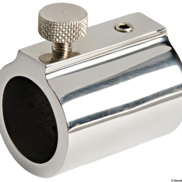Permette di unire senza saldatura due tubi Ø 22/25 mm oppure di renderli telescopici uno nell'altro. Acciaio inox AISI 316 lucidato a specchio.
