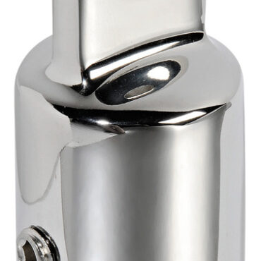 In acciaio inox AISI 316 lucidato a specchio.