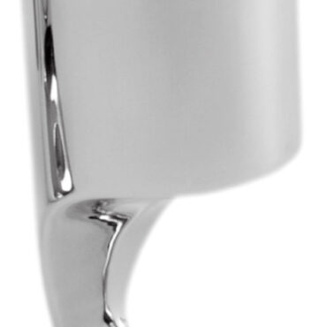 Sede di rotazione in nylon. Le due parti si separano velocemente sfilando l'apposita spina di sicurezza. Costruzione in acciaio inox AISI 316 lucidato a specchio.