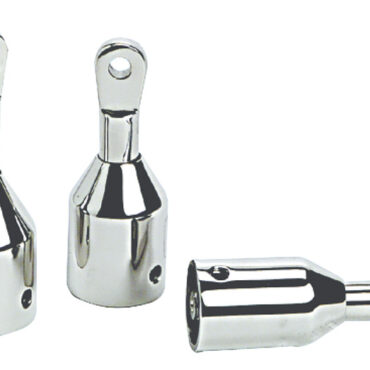 Per tubi capottine con occhio regolabile e con escursione di 15 mm. Permettono di tesare perfettamente il tendalino. Fabbricati in acciaio; inox AISI 316 lucidato a specchio.