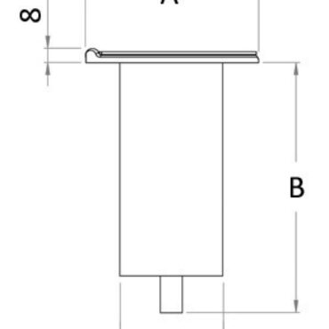 In acciaio inox con chiusura a cerniera, guarnizione di bloccaggio e controflangia di montaggio - 46.814.90.Predisposizione drenaggio dell’acqua per tubo da Ø 12 mm, compreso di controflangia di montaggio (cod. 46.814.90).La chiusura protegge con discrezione il bicchiere quando non è in uso.E’ possibile personalizzare il tappo con logo a richiesta.