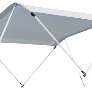 Non richiedono una installazione fissa. Sono pieghevoli e realizzate con tubi in alluminio verniciato bianco Ø 25 mm e tessuto in poliestere PVC bianco impermeabile e resistente UV, fornite complete di custodia per poterle riporre piegate.Snodi acciaio inox AISI 316.