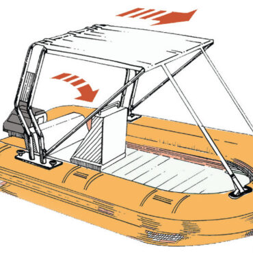 Fissaggio al roll-bar universale, non incluso. Fabbricato in tessuto impermeabile con struttura in tubo d'acciaio inox AISI 316.