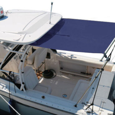 Bracci telescopici in acciaio inox (1,3/2 m) da inserire nei portacanne. Altezza regolabile. Possibilità di piegarlo se non utilizzato.Utilizzabile aperto fino a velocità 20 nodi. Tessuto ATLAS da 310 gr/m2 impermeabile e UV resistente e traspirante.