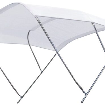 Con tubi Ø 22 mm e tutta la raccorderia in acciaio inox AISI 316.Archi fissi abbattibili, tessuto in poliestere/PVC impermeabile resistente UV, basi inox orientabili a 90°, fornite complete di custodia per poterle riporre piegate.