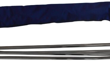 Tubo acciaio inox lucidato AISI 316 Ø 25 mm. Raccorderia acciaio inox AISI 316. Archi abbattibili. Tessuto poliestere/poliuretano 600D impermeabile e resistente UV.