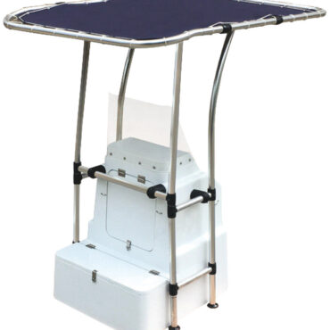 Fabbricato in tubo Ø 44 mm, con raccordi in resina ad alta resistenza e parti saldate di altissima qualità. Universale in quanto gli attacchi alla console possono essere regolati a piacere. Il tessuto del T-Top è poliestere ATLAS blu da 340 g/m2 impermeabile ed UV resistente.Velocità massima consentita con telo installato: 25 nodi.