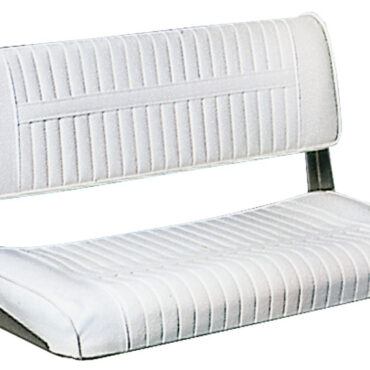 Realizzato in skay elastico bianco listellato con interno di moltopren e telaio in legno multistrato. Cerniera in acciaio inox.