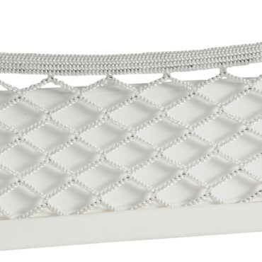 Telaio in ABS bianco, con rete elestica in nylon intrecciato. Dorso autoadesivo, oppure da fissare con 4 viti.