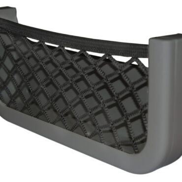 Telaio in ABS bianco, con rete elestica in nylon intrecciato. Dorso autoadesivo, oppure da fissare con 4 viti.