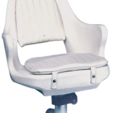 In polietilene rotazionale di colore bianco, completa di cuscini smontabili. E’ ideale per le barche scoperte, essendo non deteriorabile dalle intemperie. Modello estremamente compatto, ma molto comodo. E’ predisposta per il fissaggio sui piedi del nostro catalogo. Complete di 8 inserti filettati in ottone per fissaggio colonne e slitte.