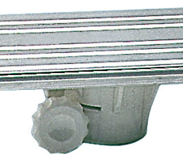 Universale per tutti i modelli in alluminio. Raccordo superiore girevole, corsa 150 mm. Fabbricato in nylon/fibra vetro + alluminio per la slitta.