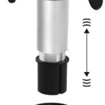 Regolabile in altezza tramite molla a gas. Dotato di sistema di ammortizzatore interno (Shock Absorber) per assorbire l'impatto della barca con le onde.Estraibile dalla base Ø 228 mm. Tubi alluminio anodizzato. Testa in nylon/fibra di vetro con foratura universale.
