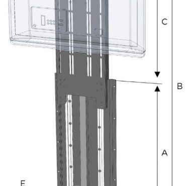 Sollevatori elettrici verticali per TV. Compatibili con i sistemi di fissaggio VESA 75/100 /200.Elementi verniciati o anodizzati in colore nero.Velocità indicativa da 22 a 25 mm/s in base al peso della TV.Richiede un interruttore 6 poli per invertire la polarità. Tipo 14.192.03 o 48.749.01