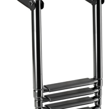 Tramite un moderno processo industriale le scalette in acciaio inox vengono ricoperte in colore nero.Il processo è garantito 500 h di nebbia salina.