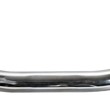 Fabbricato in acciaio inox. Tubo mm 25 con gradino ribattuto per comodità di risalita.