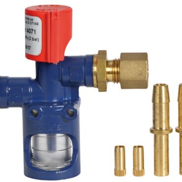 Questo dispositivo si installa vicino alla bombola del gas, dopo il regolatore di pressione, e serve ad individuare eventuali fughe di gas a valle della bombola di butano.