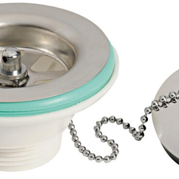 Acciaio inox + plastica, con tappo.