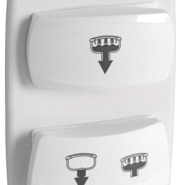 Pannello di comando manuale per WC SILENT serie 50.212.xx / 50.216.xx / 50.213.xx /50.218.xx / 50.215.xx. Realizzato per chi desidera un sistema di controllo semplice e resistente. Equipaggiato con interruttori stagni CARLINGSWITCH. Un pulsante a doppia funzione: immette acqua in posizione 1 e la scarica in posizione 2. Il secondo pulsante carica e scarica contemporaneamente e serve come lavaggio finale.