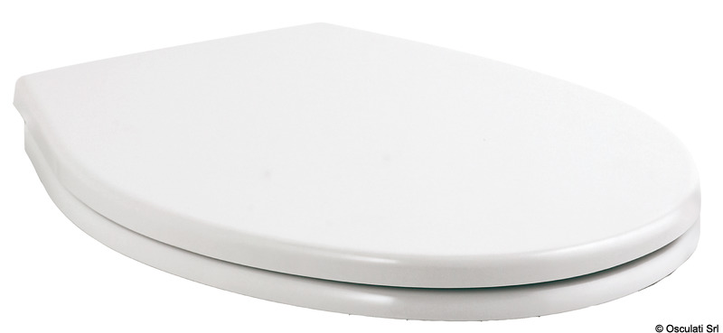 Coprisedili adatti alle diverse generazioni di wc elettrici Tecma, colore bianco, provvisti di sistema di chiusura frizionata.Sono disponibili in due versioni:A) con anima in legno ricoperta di poliestere e cerniere in acciaio inox;B) in plastica termoindurente (versione leggera che nasconde il sedile).