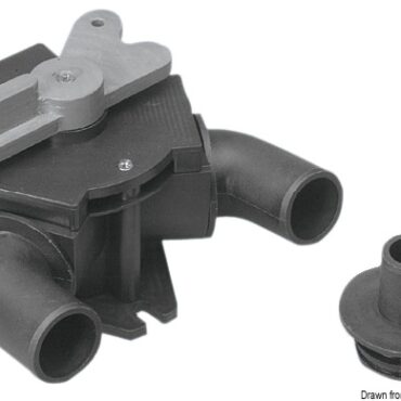 Fabbricata in nylon rinforzato con fibre. Prolunga passa paratia che permette di montare la maniglia a vista e la valvola nascosta. La maniglia può essere bloccata con un lucchetto.