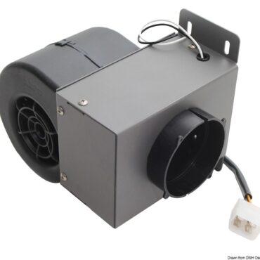 Si installa dentro il cruscotto per sbrinare in caso di ghiaccio o per non far formare la condensa sui vetri mentre si abita la barca di inverno.