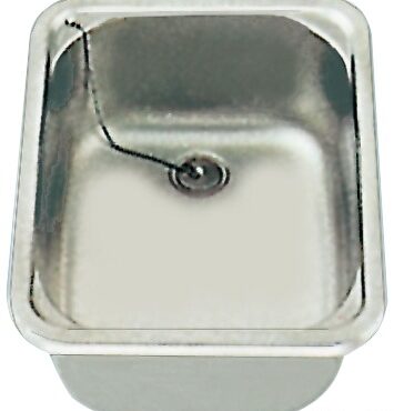 In acciaio inox.Venduto completo di piletta a 90° con portagomma da 20 mm.