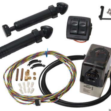 Comprendente: una centralina elettronica, una coppia cilindri idraulici azionatori, un pannello stagno di comando, cablatura elettrica ecc.